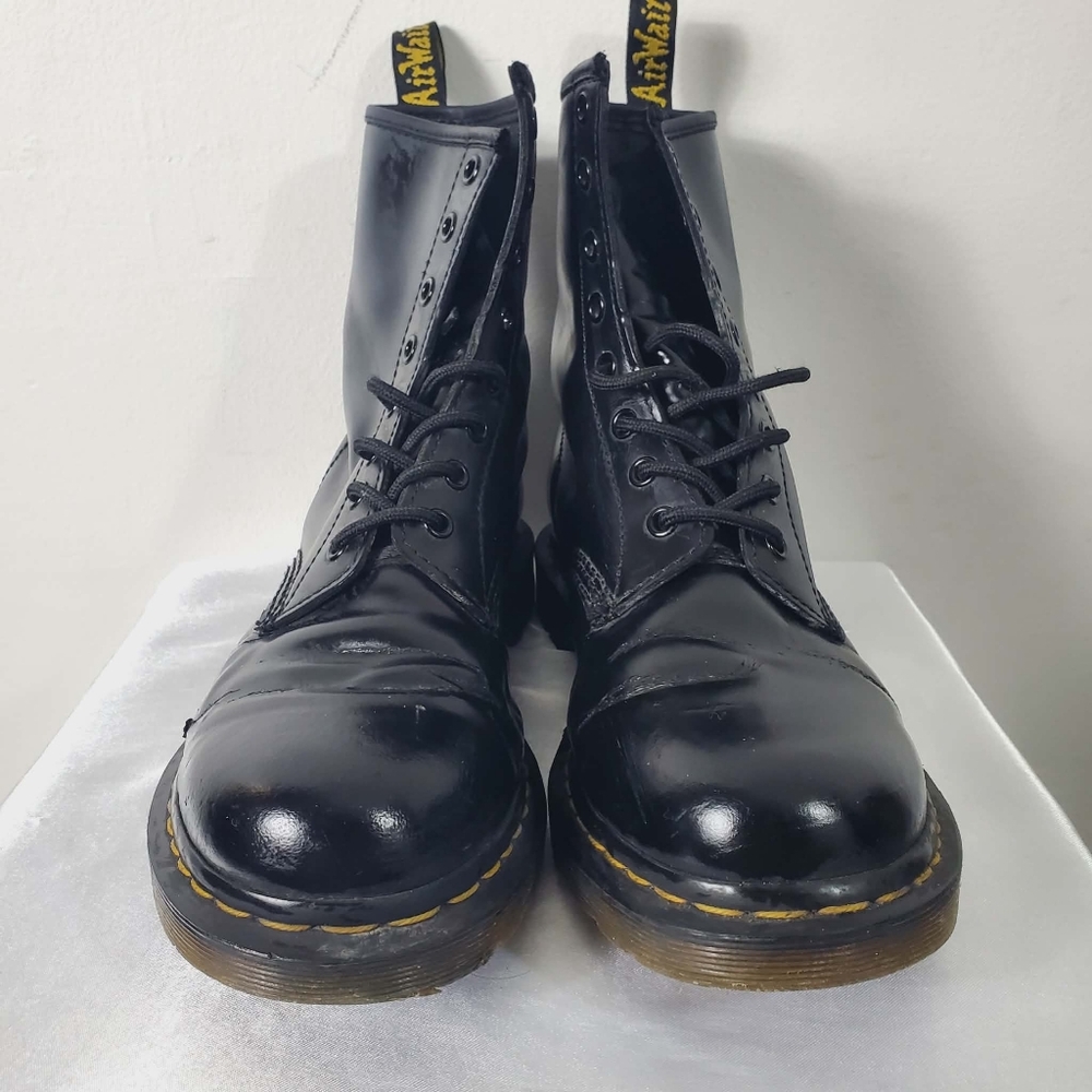 Dr. Martens 1460 Nappa Leather Lace Up Combat Boots Eye Black W10 - Picture 3 of 12
